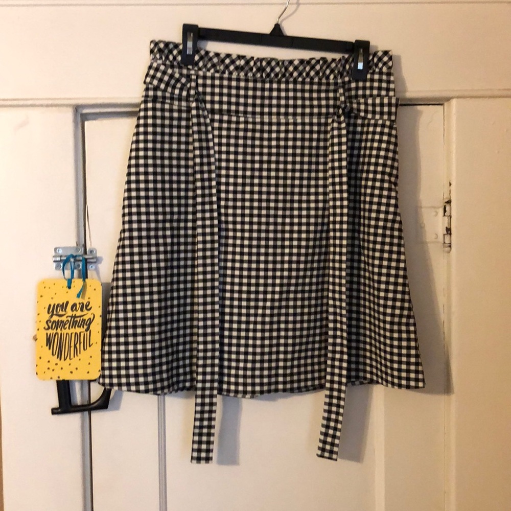 Checked Paper bag waisted skirt